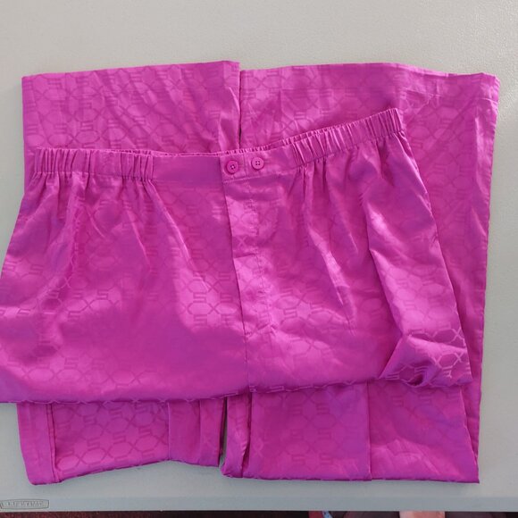 Savage X Fenty Mens Purple Lounge Set Smoking Jacket Pants XL New Satin Luxe - Picture 8 of 12